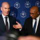 Zinedine Zidane y Philippe Diallo posan en la FFF tras la presentación del nuevo seleccionador de Francia.