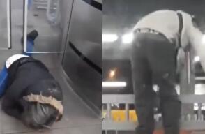 Colados en Transmilenio no cesan: mujer de avanzada edad de arrastró para entrar sin pagar