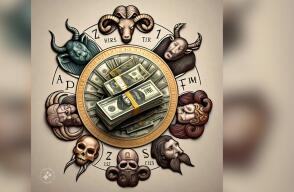 Imagen referencial de los signos del zodiaco y el dinero