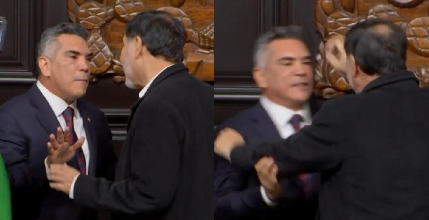Pelea de senadores en México