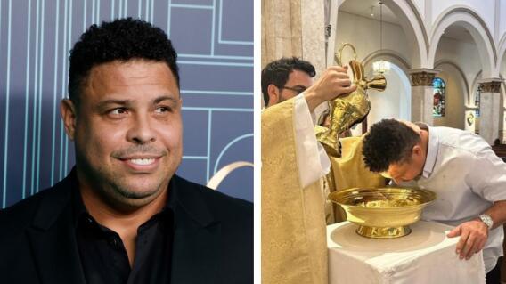 Ronaldo "El Fenómeno" se bautizó a los 46 años por lo católico