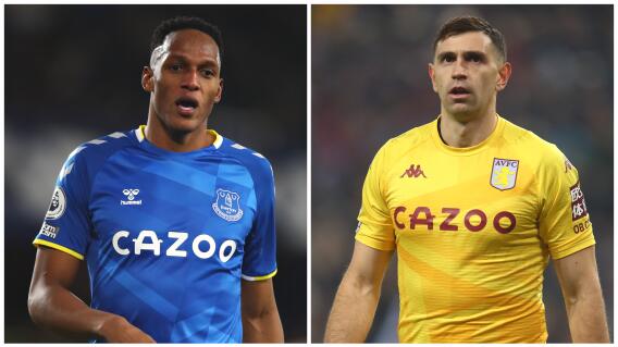 Yerry Mina y Emiliano Martínez, en la Premier League Yerry Mina y Emiliano Martínez, en la Premier League