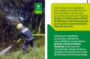 Sin línea de atención de emergencia el Cuerpo de Bomberos de Bucaramanga.jpg