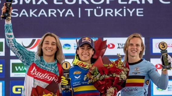 Mariana Pajón, ganadora de la Copa de Europa de BMX. Mariana Pajón, ganadora de la Copa de Europa de BMX.