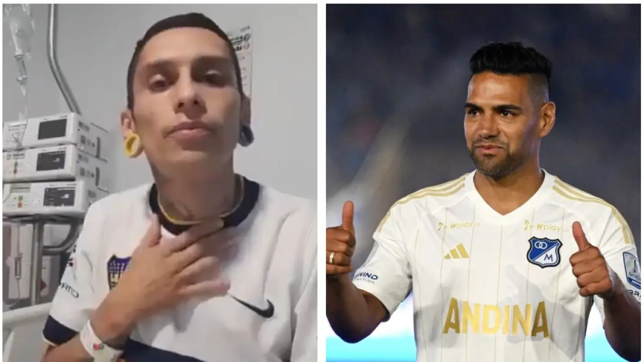Falcao le hace promesa a Javier Acosta, hincha de Millonarios que se ...