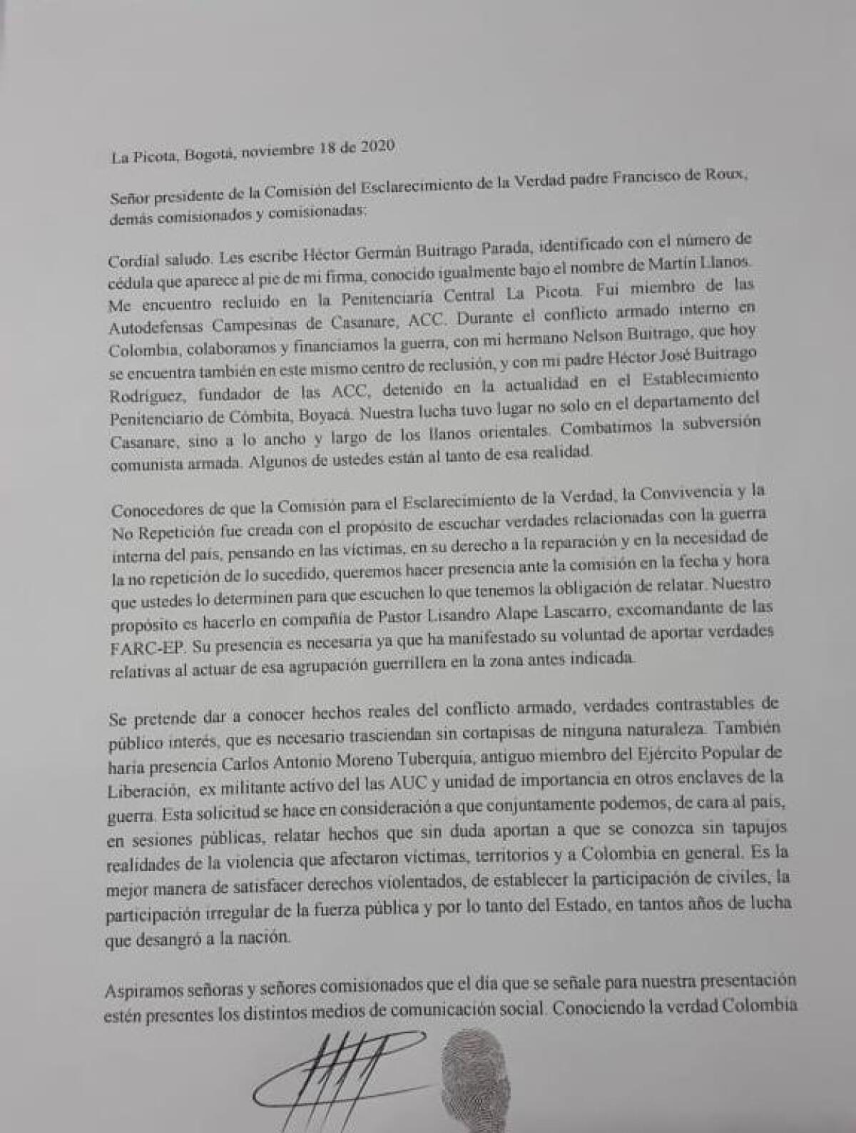 Carta Martín Llanos