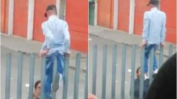 14697_La Kalle. Joven queda atrapado en los tubos de TM / Foto: captura video 14697_La Kalle. Joven queda atrapado en los tubos de TM / Foto: captura video