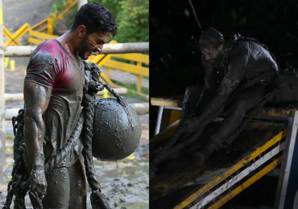 Santi reacciona a la escena en la que Alejo estaba ayudándolo en el Desafío X Todo. Santi reacciona a la escena en la que Alejo estaba ayudándolo en el Desafío X Todo.