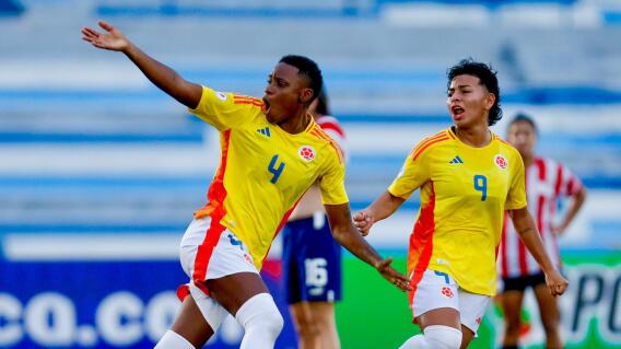 La Selección Colombia femenina Sub-20 celebra contra Paraguay La Selección Colombia femenina Sub-20 celebra contra Paraguay