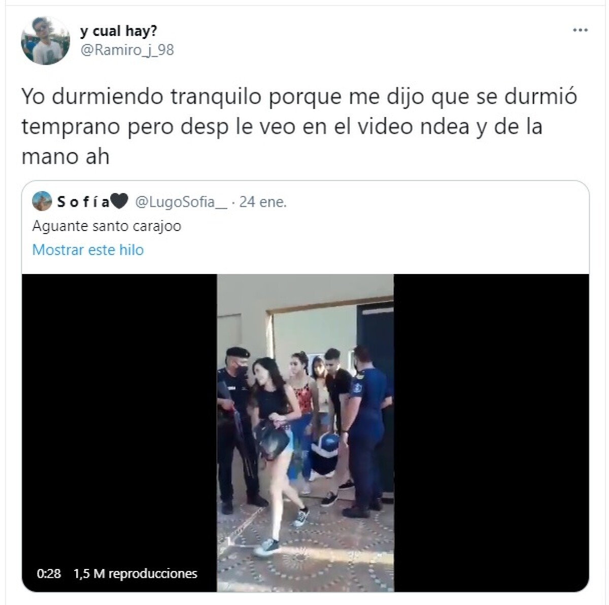 Tuit de Ramiro sobre la infidelidad