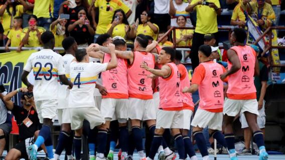 Selección Colombia en celebración. Selección Colombia en celebración.