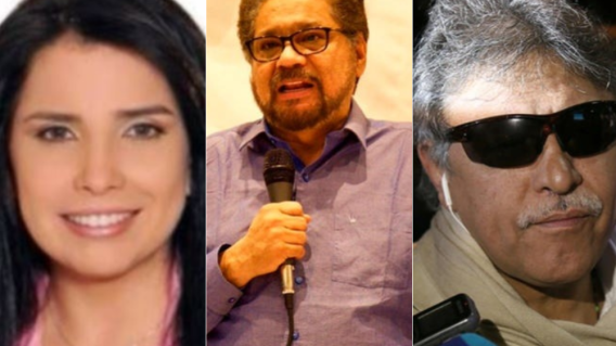 312174_BLU Radio. Aida Merlano-Ivan Marquez-Jesus Santrich/Foto: cortesia