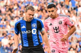 Germán Berterame en acción de juego con Inter Miami frente al Montréal, en juego de la MLS. 