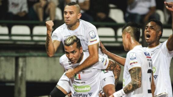 Once Caldas celebra uno de los goles de Dayro Moreno contra América de Cali, por la Liga BetPlay II-2024 Once Caldas celebra uno de los goles de Dayro Moreno contra América de Cali, por la Liga BetPlay II-2024
