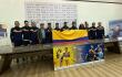 Equipo de tenistas colombianos durante entrega del Pabellón Nacional