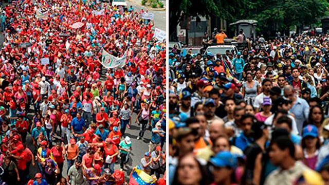 Chavistas y opositores: las dos caras de las manifestaciones en Venezuela