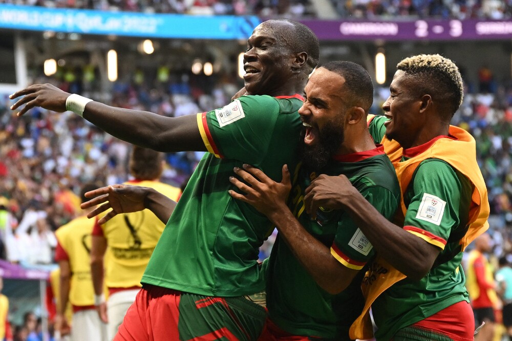 Celebración de Vincent Aboubakar, tras su gol con Camerún