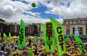 Protestas CGT Plaza de Bolívar Bogotá