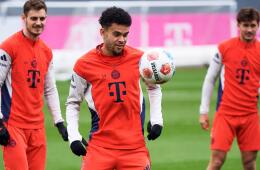 Luis Díaz en uno de los entrenamientos con Bayern Múnich. 
