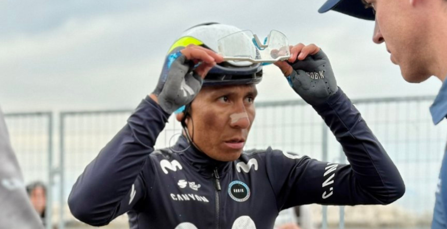 Nairo Quintana, ciclista colombiano del Movistar Team, tras una jornada en el Giro de Italia 2025