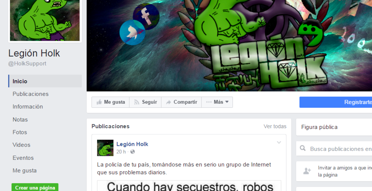 277039_El perfil de Legión Holk en redes sociales cuenta con miles de suscripciones. Foto: Captura de Facebook