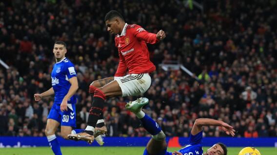 Marcus Rashford, jugador del Manchester United, contra Everton por la FA Cup. Marcus Rashford, jugador del Manchester United, contra Everton por la FA Cup.