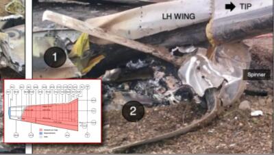 Hélice de la avioneta de Yeison Jiménez 