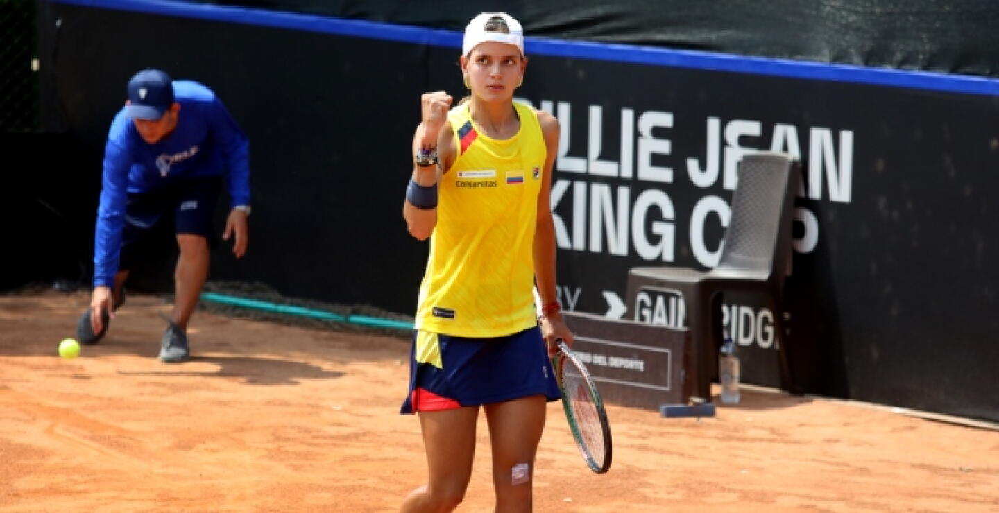 Emiliana Arango durante la Billie Jean King Cup 2023