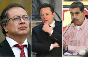 Gustavo Petro, Elon Musk y Nicolás Maduro