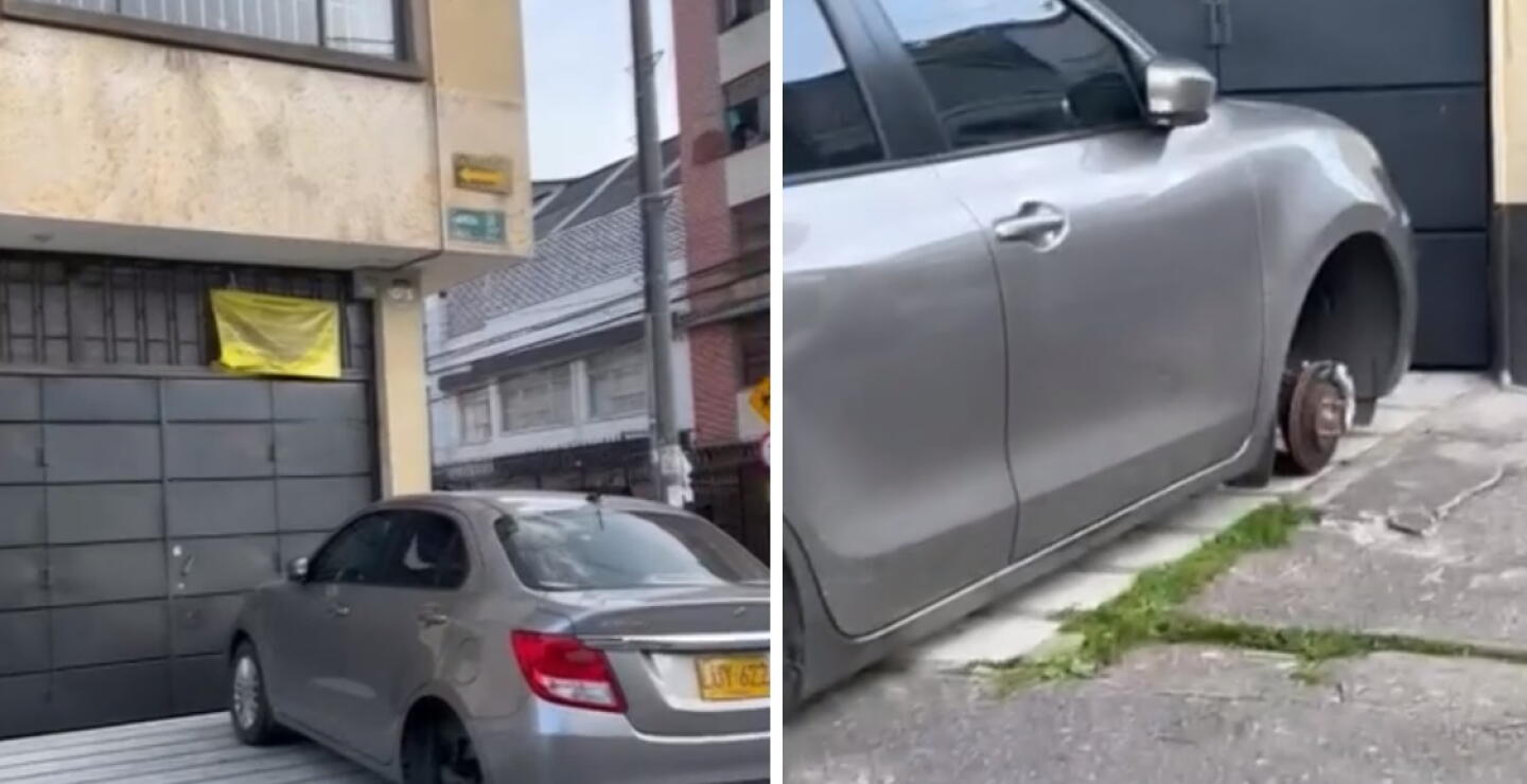 Absurdo robo en Bogotá: vea lo que le hicieron a este carro en plena vía pública 