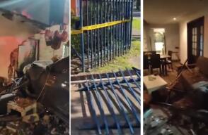 La vivienda quedó con graves afectaciones estructurales tras el accidente con el BMW