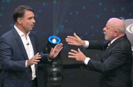 Flavio Bolsonaro y Lula da Silva.