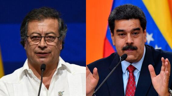 Gustavo Petro y Nicolás Maduro. Gustavo Petro y Nicolás Maduro.