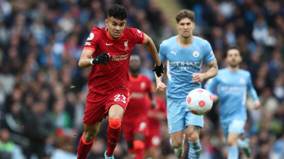 Luis Díaz, en el partido Manchester City vs. Liverpool, en Premier League Luis Díaz, en el partido Manchester City vs. Liverpool, en Premier League