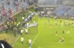 Hinchas de Unión Magdalena se metieron al campo del Sierra Nevada de Santa Marta.