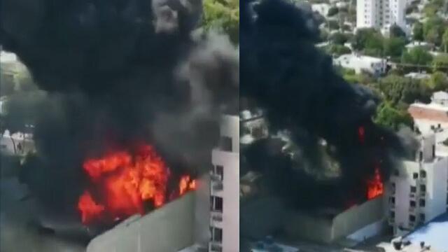 Voraz incendio consumió bodega de llantas y aceites en Santa Marta