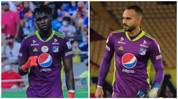 Juan Moreno y Christian Vargas, arqueros de Millonarios Juan Moreno y Christian Vargas, arqueros de Millonarios