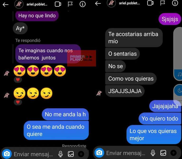 Los denunciantes aportaron capturas de pantalla de los mensajes que el acusado le enviaba a su hija.
