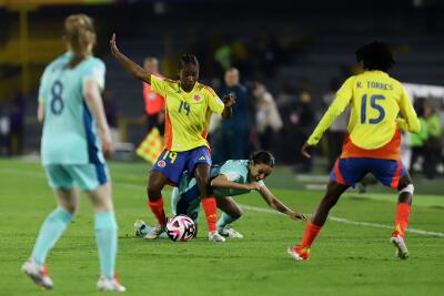 Acción de juego en el duelo entre Colombia femenina vs. Australia, por el Mundial Sub-20. Acción de juego en el duelo entre Colombia femenina vs. Australia, por el Mundial Sub-20.