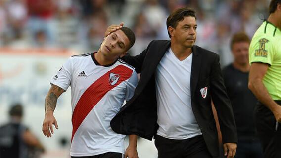 Juan Fernando Quintero y Marcelo Gallardo en River Plate Juan Fernando Quintero y Marcelo Gallardo en River Plate