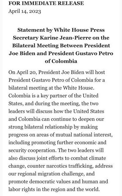 Casa Blanca confirmo reunion de Gustavo Petro con Joe Biden.jpeg