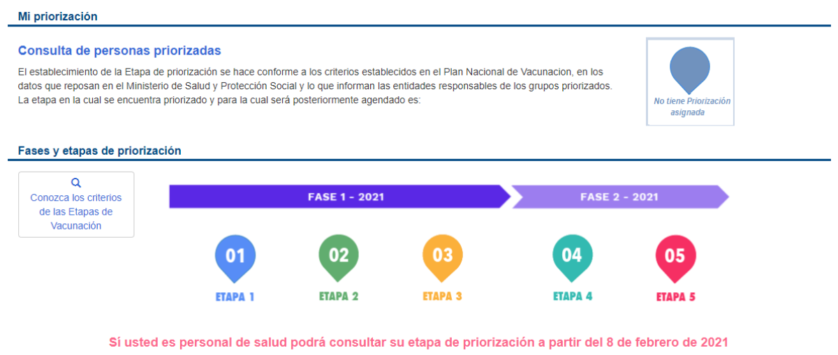 Mi Vacuna - no priorización