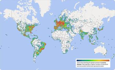 Mapa de calor que detalla la propagación y los ataques del malware Lumma Stealer en dispositivos Windows Mapa de calor que detalla la propagación y los ataques del malware Lumma Stealer en dispositivos Windows