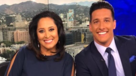 Expresentadores de KTLA, Lynette Romero y Mark mester. Expresentadores de KTLA, Lynette Romero y Mark mester.