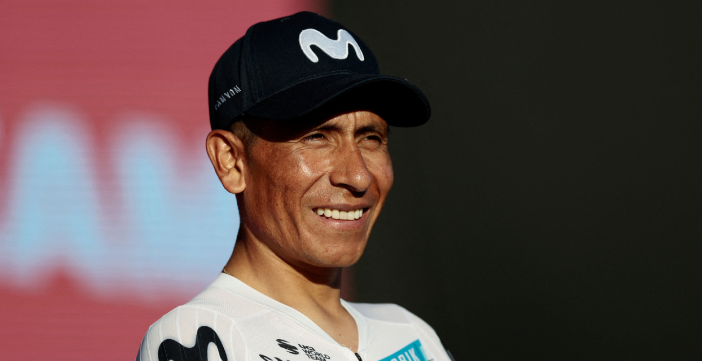 Nairo Quintana, ciclista colombiano del Movistar Team, en la presentación de equipos del Giro de Italia