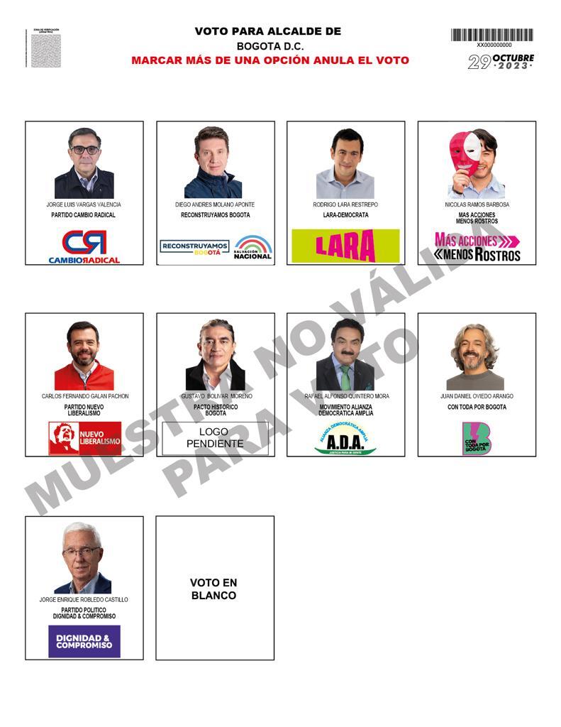 Candidatos a la Alcaldía de Bogotá definidas las posiciones en el