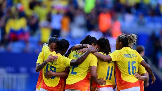 Selección Colombia femenina y un festejo de gol contra Nueva Zelanda, en el Stade de Lyon. Selección Colombia femenina y un festejo de gol contra Nueva Zelanda, en el Stade de Lyon.