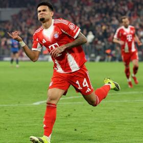 Luis Díaz en Bayern Múnich vs. Atalanta por la Champions League.