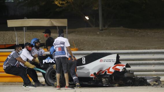 Accidentr Romain Grosjean / AFP Accidentr Romain Grosjean / AFP