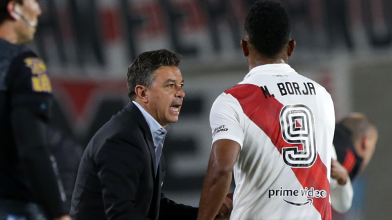 Marcelo Gallardo y Miguel Borja juntos en duelo con River Plate. Marcelo Gallardo y Miguel Borja juntos en duelo con River Plate.